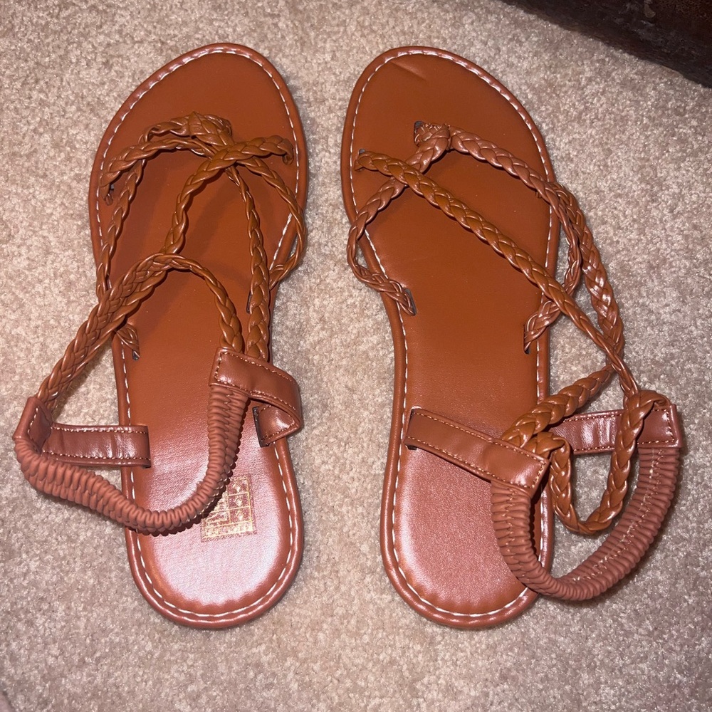 Brown Braided Sandals size 38